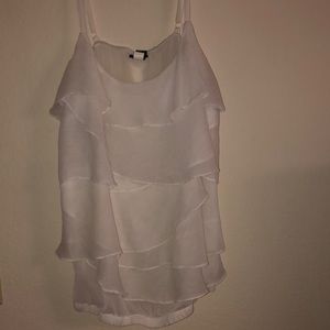 White Ruffle Top